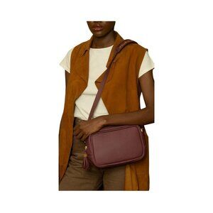 IKWETTA Robin Crossbody Purse Handmade Kenyan Leather Beaded Strap Bag